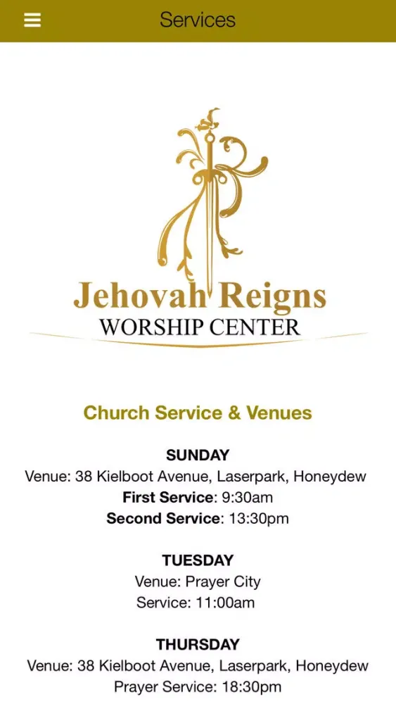 Jehovah Reigns Worship Centre應用截圖