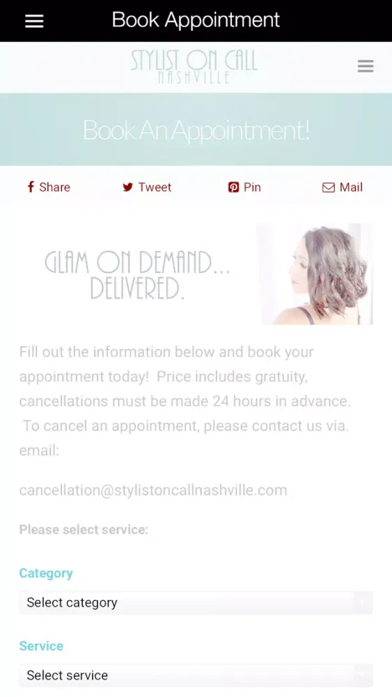 Stylist On Call Mobile Screenshots
