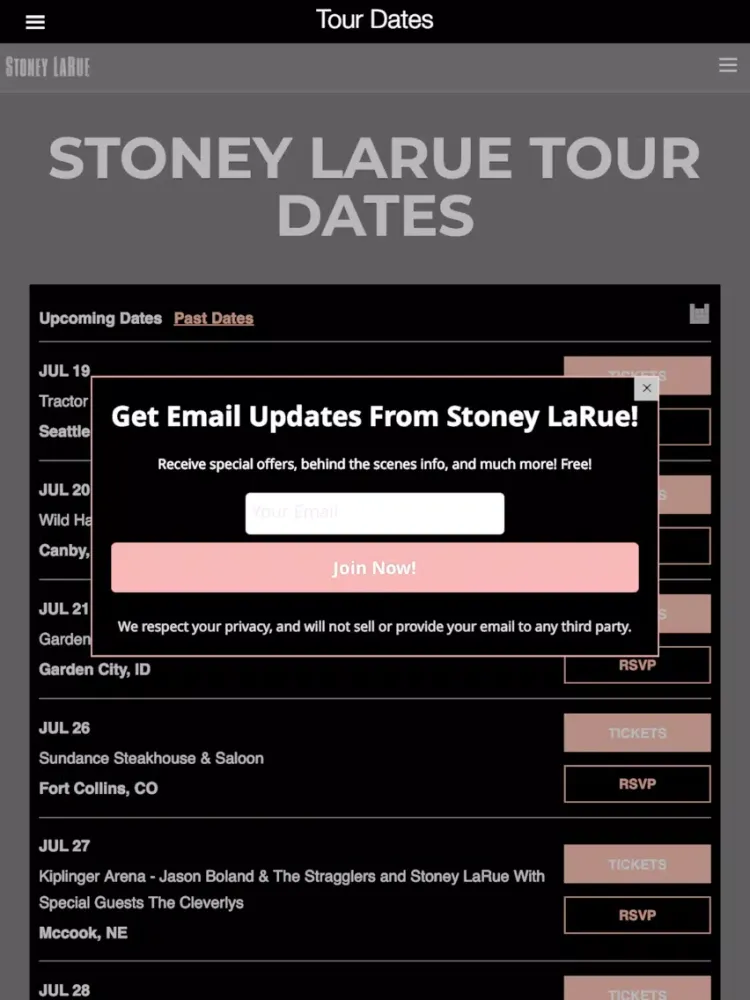 Stoney LaRue Mobile iPad  স্ক্রিনশট