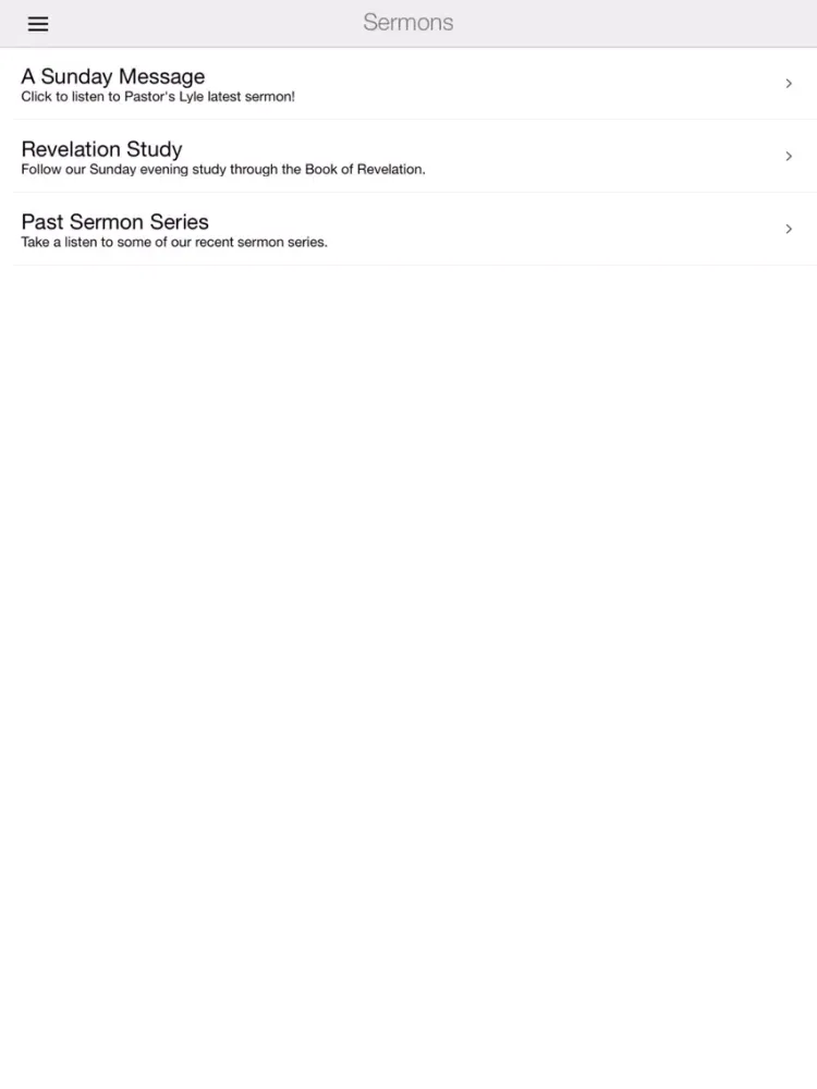 Capturas de tela do Talty Baptist App iPad 