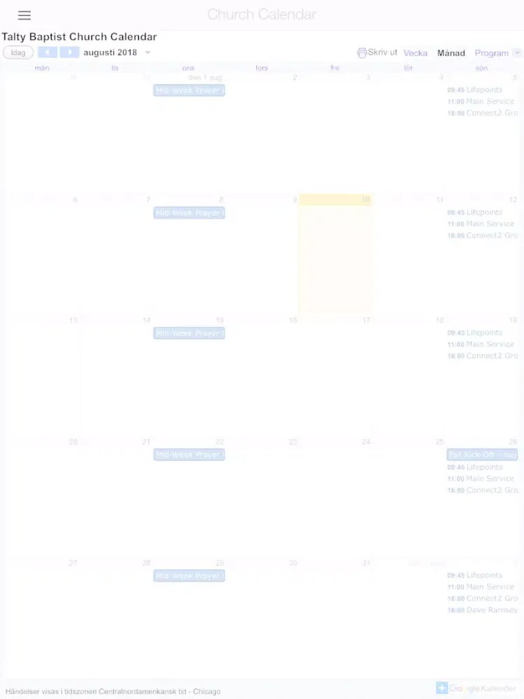 Capturas de tela do Talty Baptist App iPad 