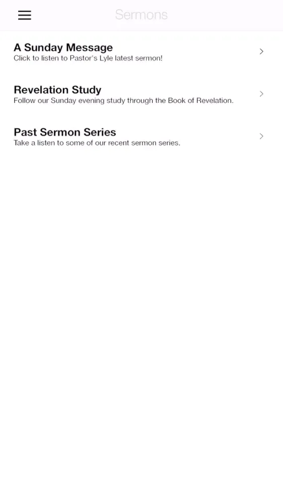 Capturas de tela do Talty Baptist App