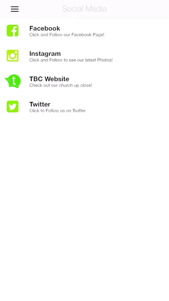 Capturas de tela do Talty Baptist App