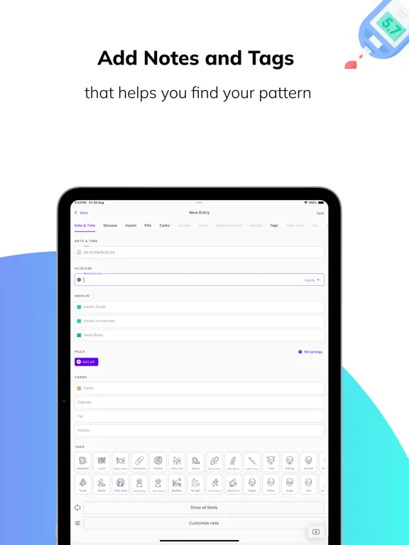 Captures d'écran de Blood Sugar Diabetes Tracker. iPad