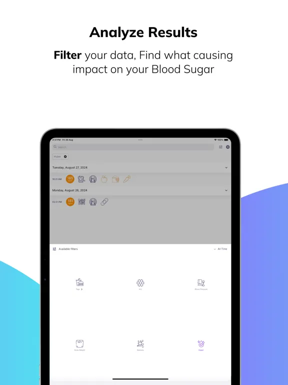 Captures d'écran de Blood Sugar Diabetes Tracker. iPad