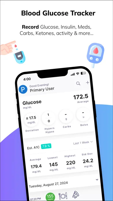 Captures d'écran de Blood Sugar Diabetes Tracker.
