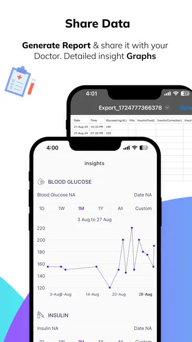 Captures d'écran de Blood Sugar Diabetes Tracker.