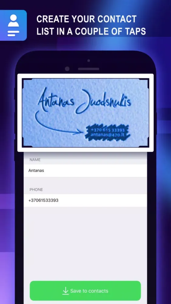 Business Card Holder: Contacts Screenshots