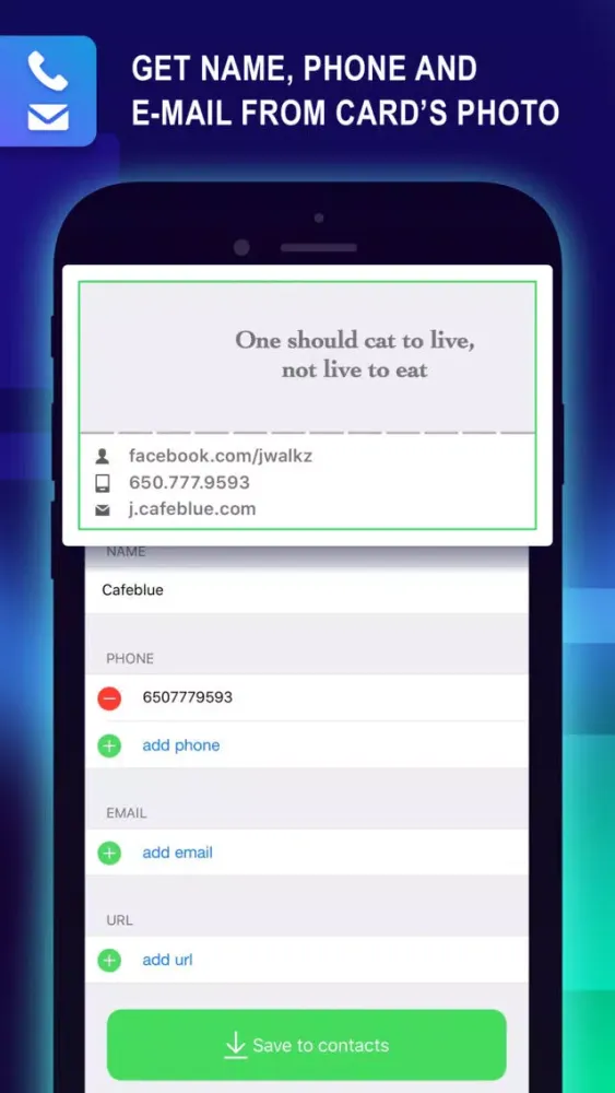 Business Card Holder: Contacts Screenshots