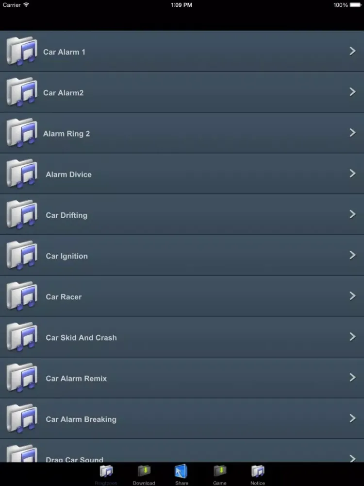 Zrzuty ekranu Car Ringtones Cool iPad 