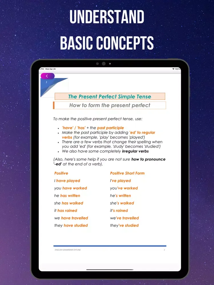 Zrzuty ekranu English Grammar For ESL iPad 