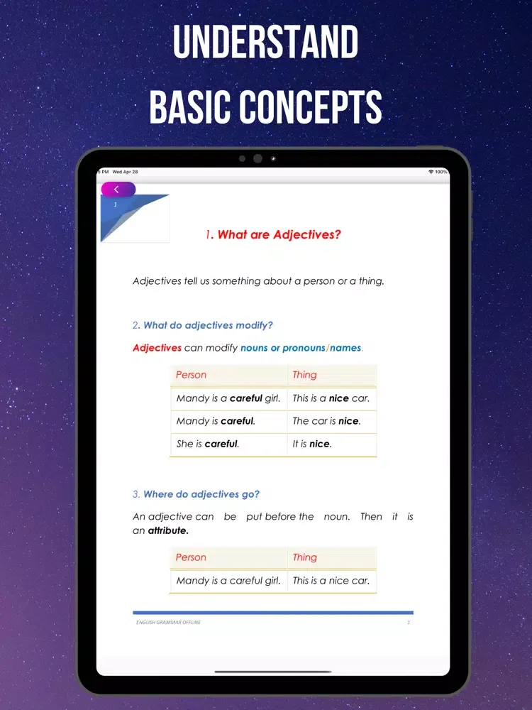 Zrzuty ekranu English Grammar For ESL iPad 