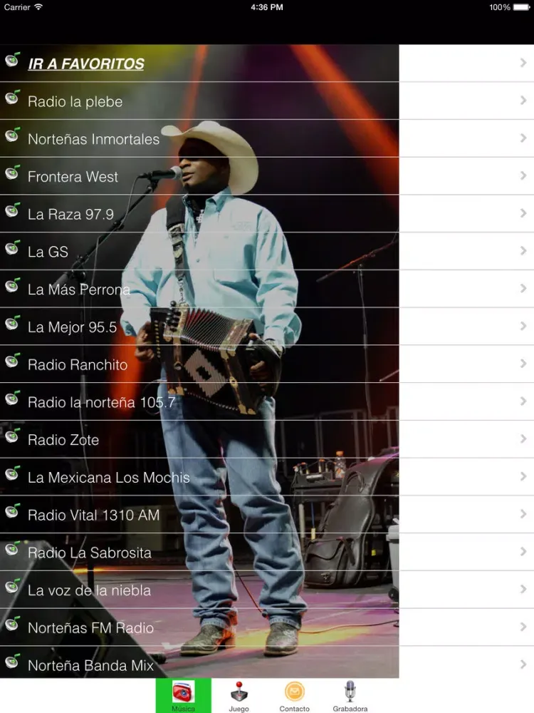 'A Musica Norteña y radios online gratis las mejores canciones de radio iPad  Screenshots
