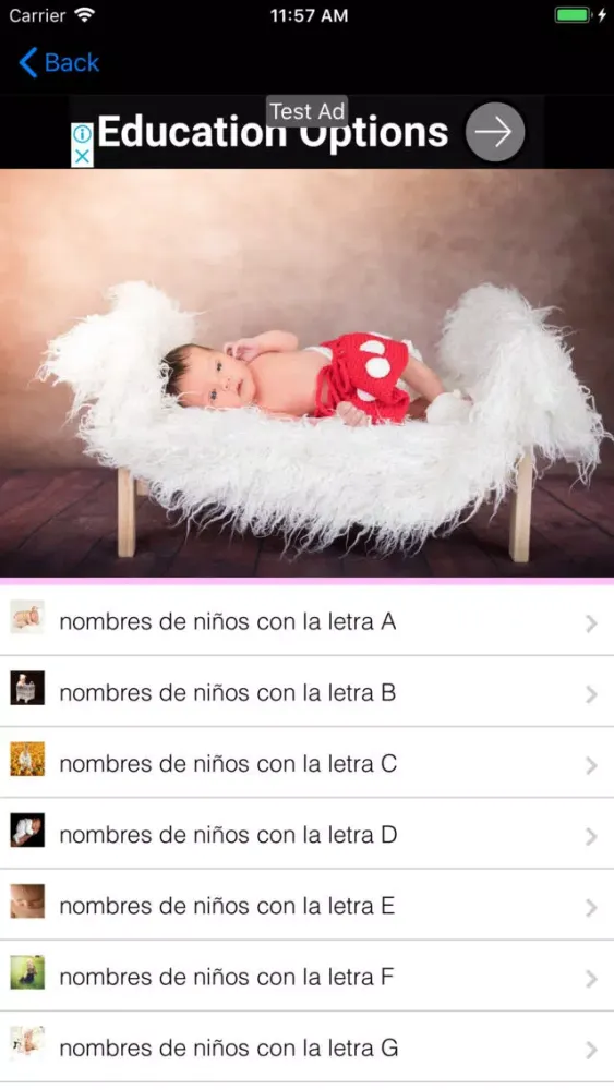 Capturas de tela do nombres y significado de niños