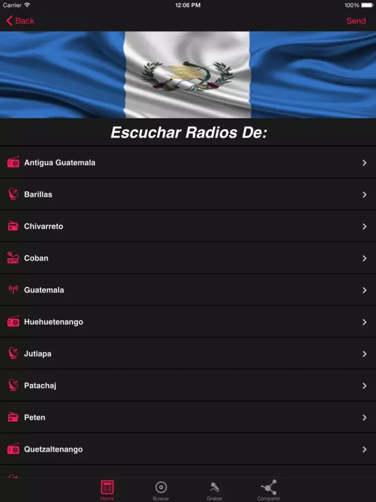 Tangkapan layar Emisoras de Radios de Guatemala FM y AM iPad 