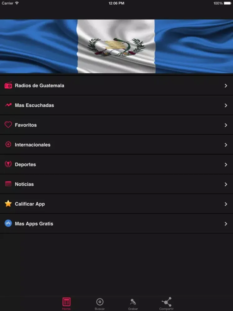 Tangkapan layar Emisoras de Radios de Guatemala FM y AM iPad 