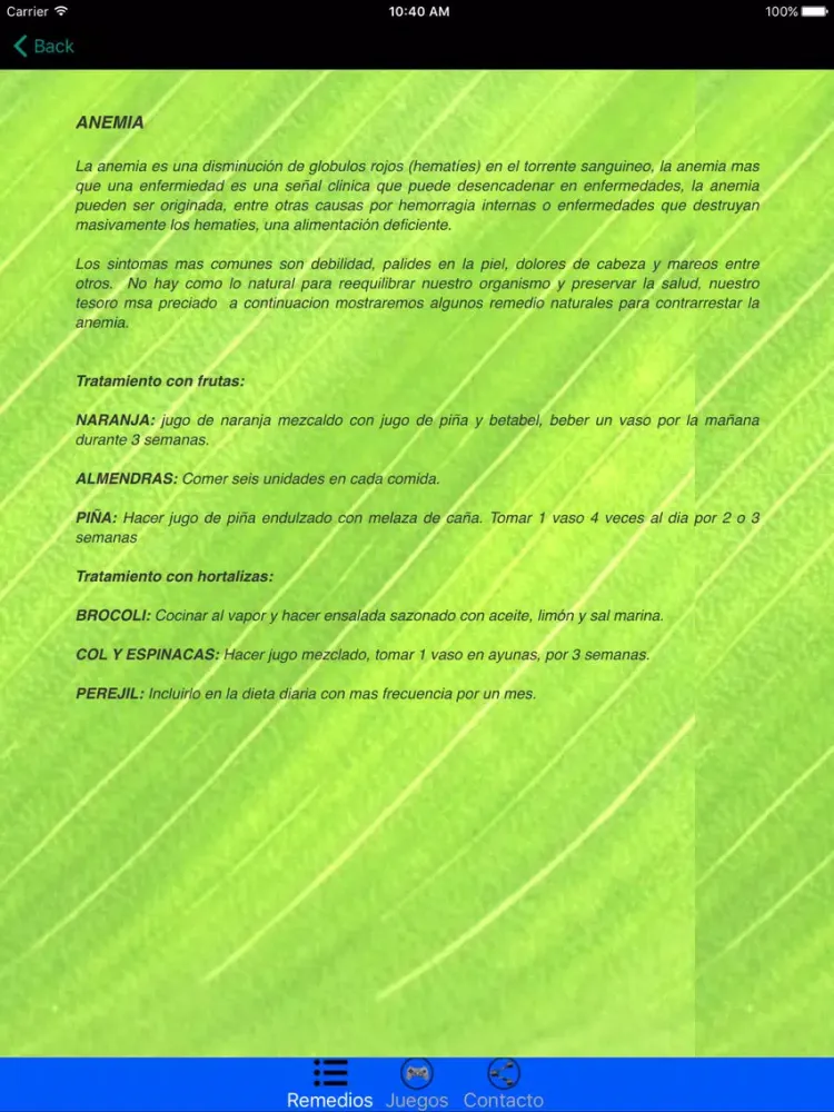 Remedios Caseros Naturales iPad  Screenshots
