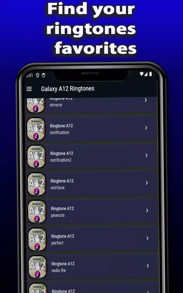 Galaxy A12 Ringtones App Screenshots