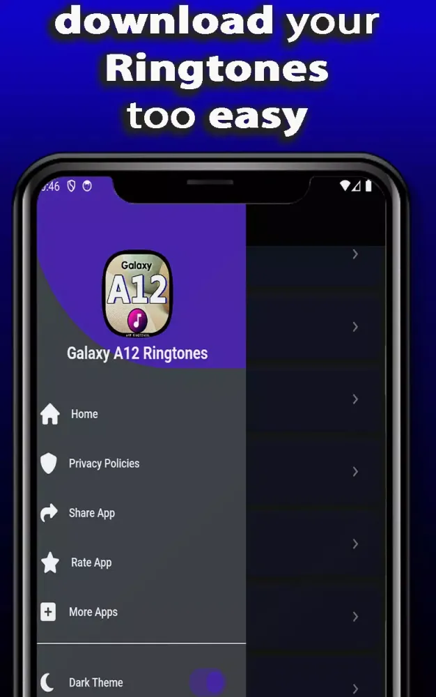 Galaxy A12 Ringtones App Screenshots