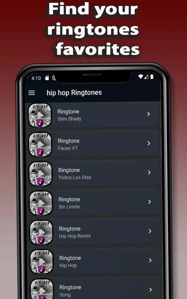 Tangkapan layar Rap Ringtones App