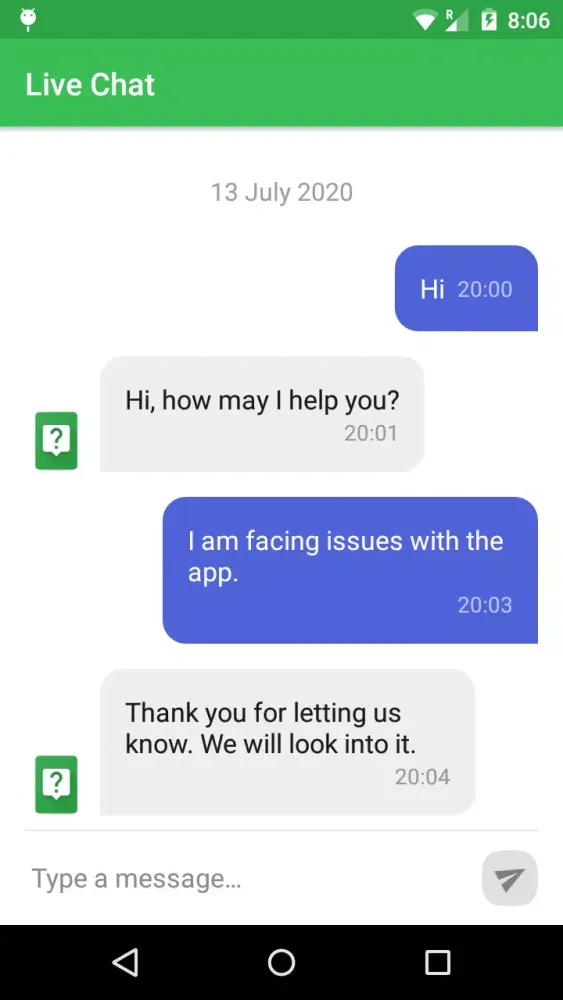 LiveChat Demo Screenshots