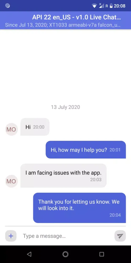 LiveChat Demo Screenshots
