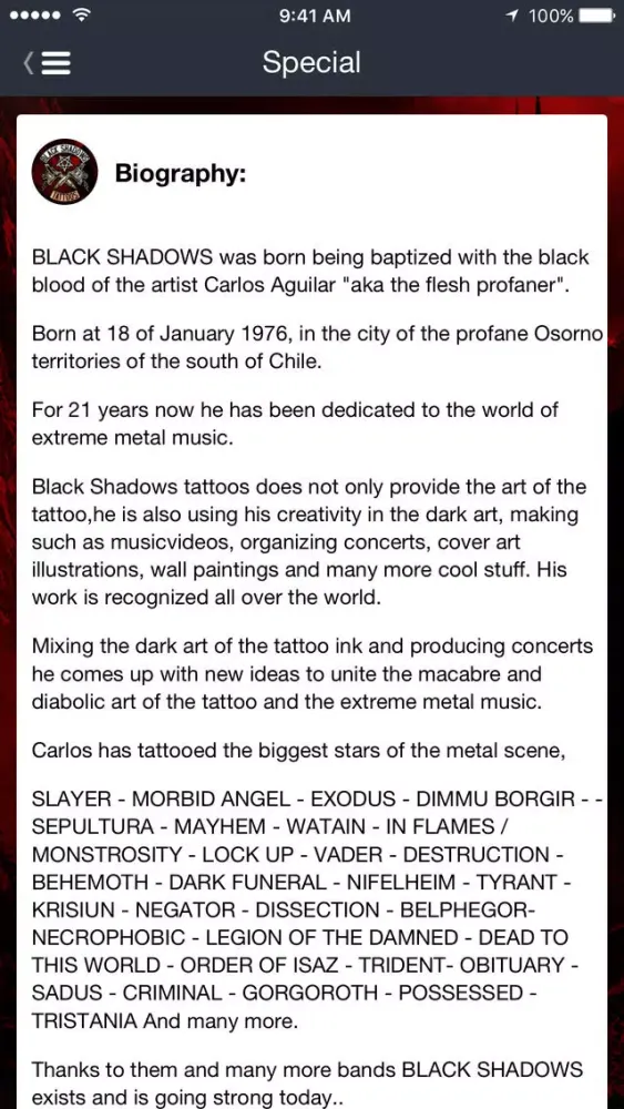 ภาพหน้าจอของ Black Shadows Tattoos
