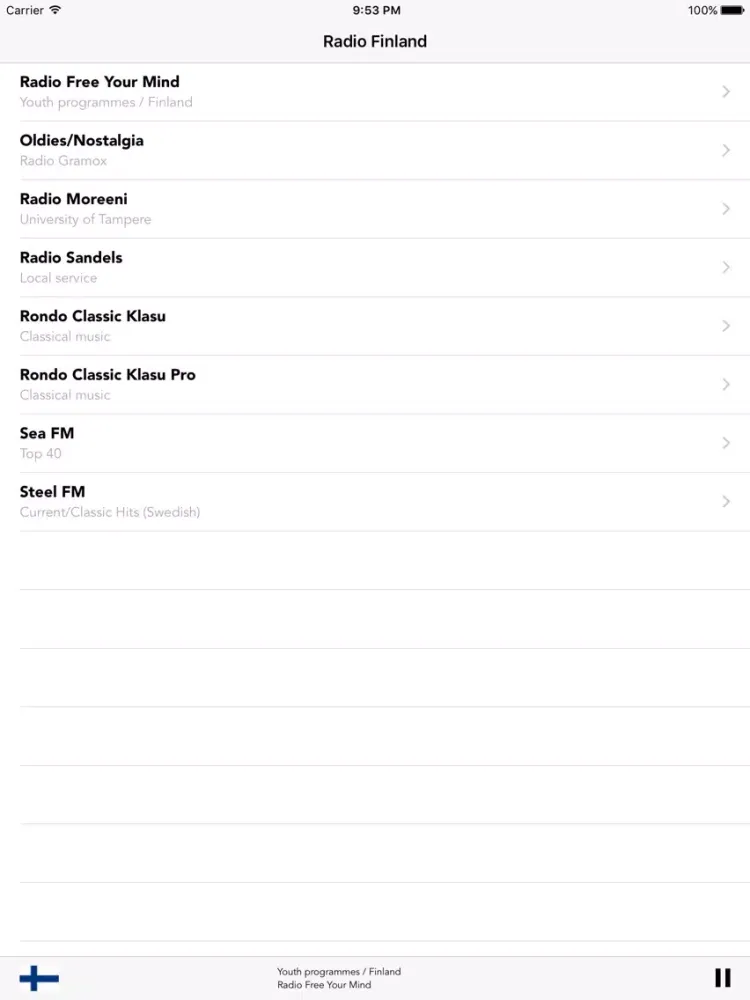 تصاویر Radio Finland Live Stations iPad 