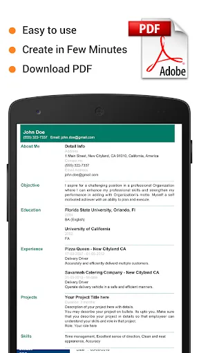 Resume Builder & CV Maker PDF Screenshots