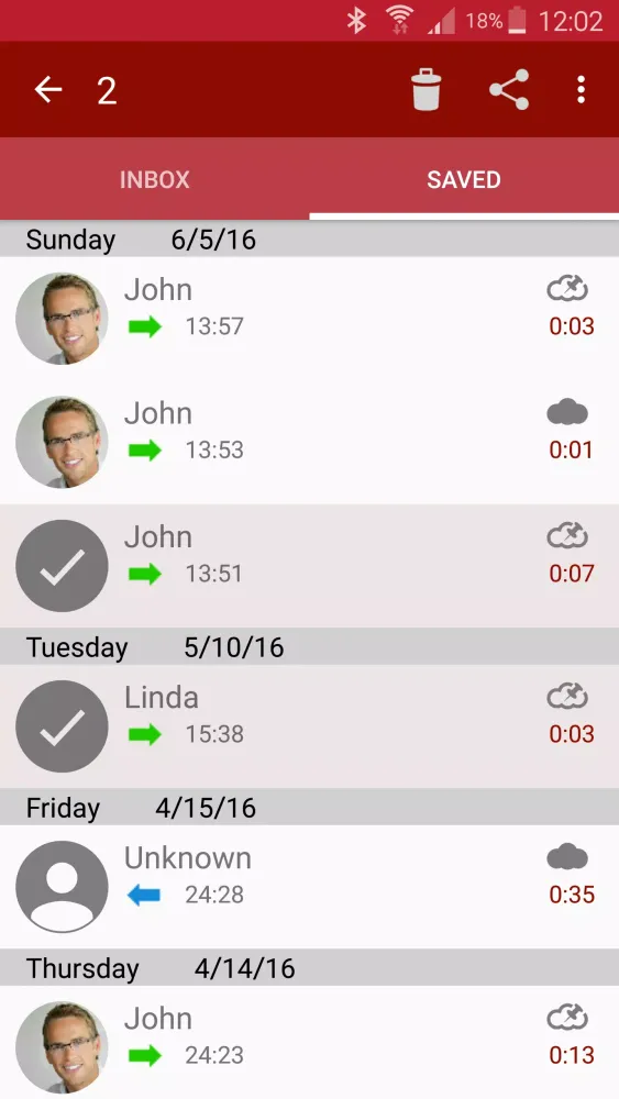 Tangkapan skrin Call Recorder