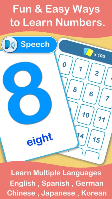 Capturas de tela do 123 Numbers Flashcards PRO