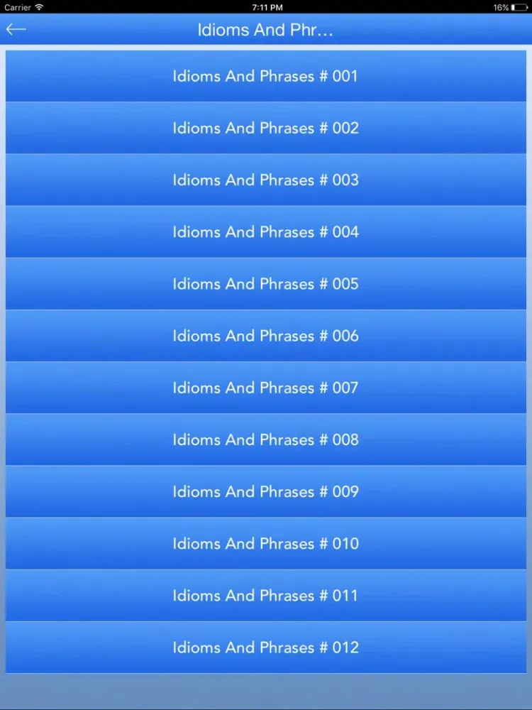 Learn Idioms And Phrases iPad  Screenshots