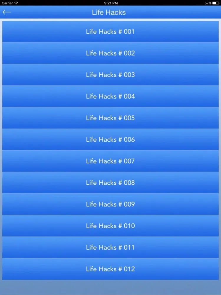Capturas de tela do Amazing Life Hacks iPad 