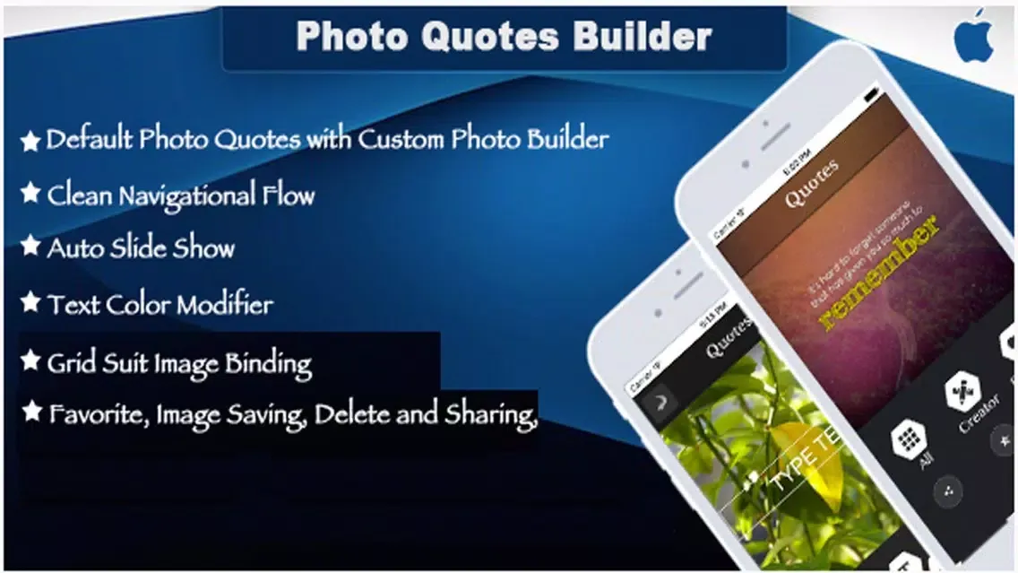 Tangkapan skrin Photo Quote Builder - Create and Share Photo Quote