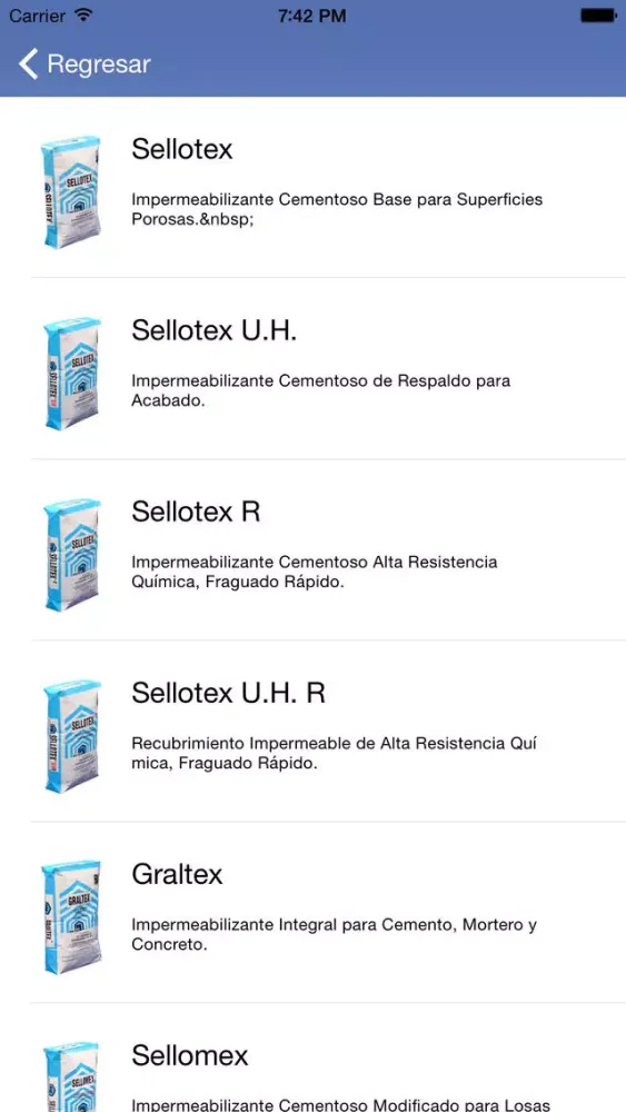 Captures d'écran de Retex: Catálogo de Productos