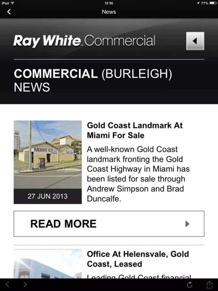 Capturas de tela do Ray White Business Brokers iPad 