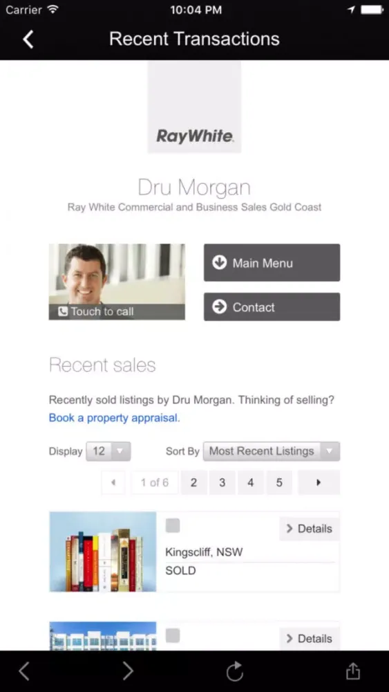 Capturas de tela do Ray White Business Brokers