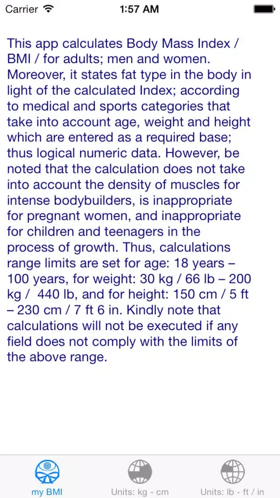 Captures d'écran de my Body Mass Index