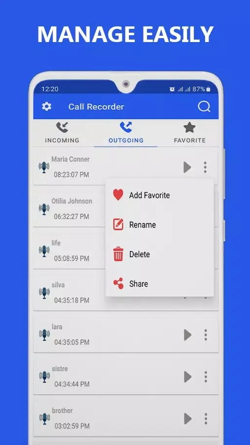 Скриншоты Automatic Call Recorder