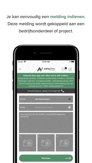 AsfaltNu Meldingen Screenshots