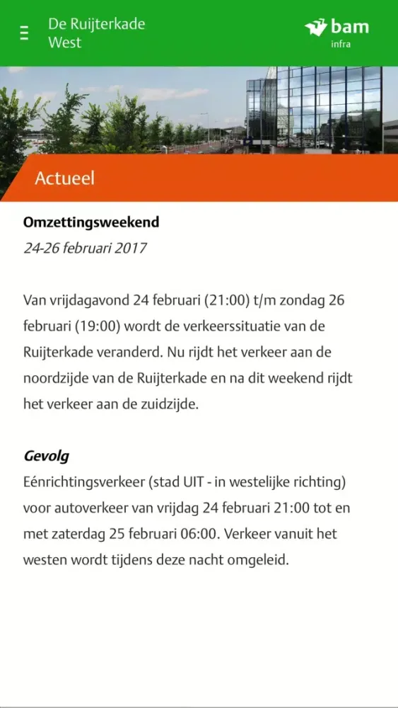 Zrzuty ekranu Reconstructie De Ruijterkade West