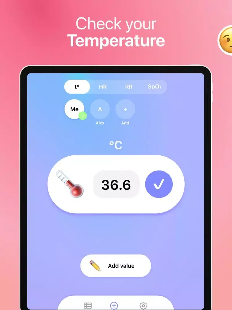 Body Temperature Tracker App iPad 應用截圖