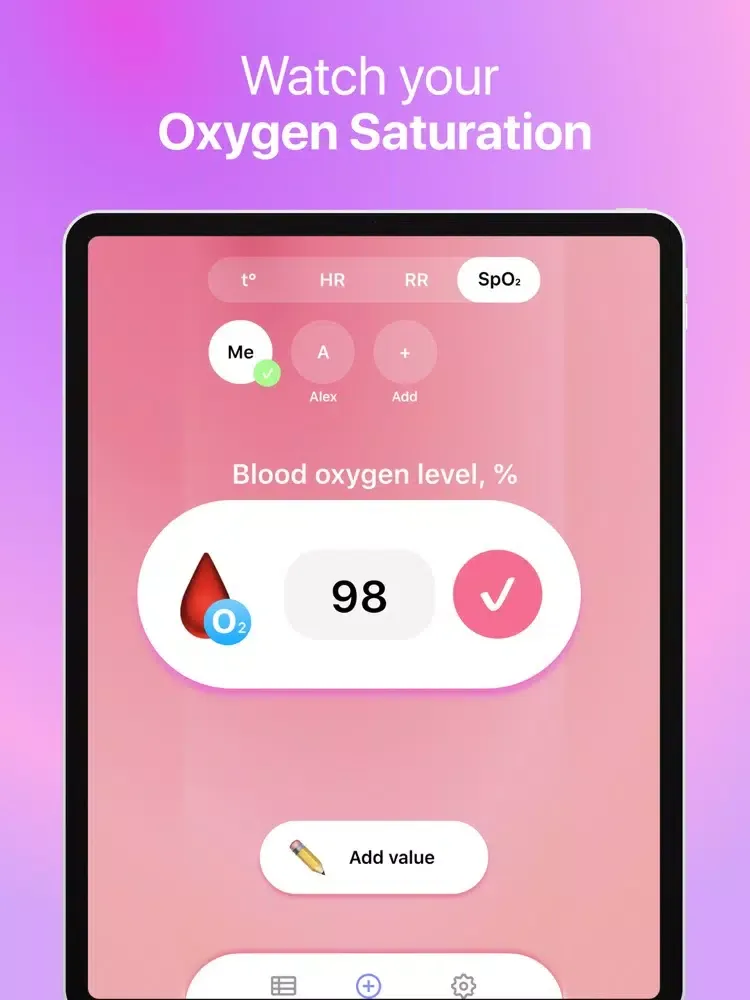 Body Temperature Tracker App iPad 應用截圖
