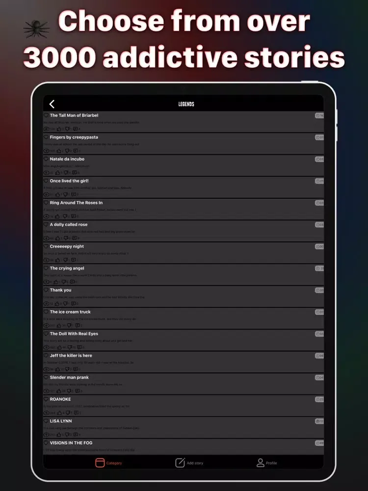 تصاویر Scary stories - Addicted story iPad 