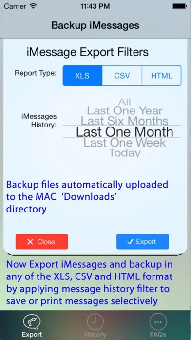 Export Messages - Save Print Backup Recover Text SMS iMessages Ekran Görüntüleri