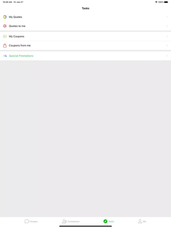 Ảnh chụp màn hình của ManageHouse iPad 