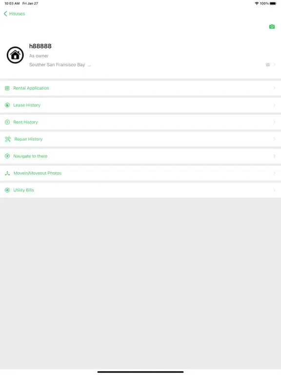 Ảnh chụp màn hình của ManageHouse iPad 