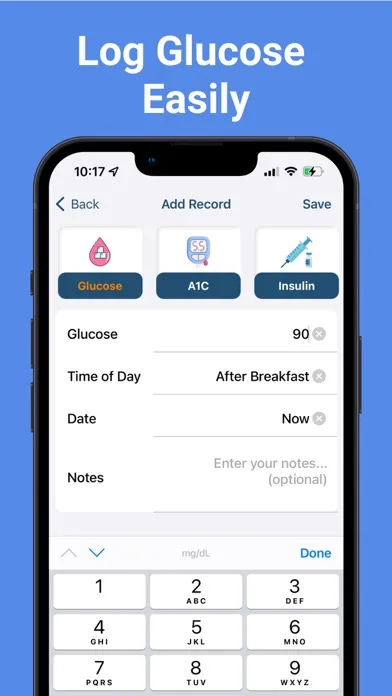 Blood Glucose Tracker Monitor應用截圖