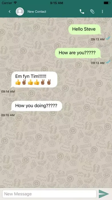 Screenshot di whatspoof fake chat