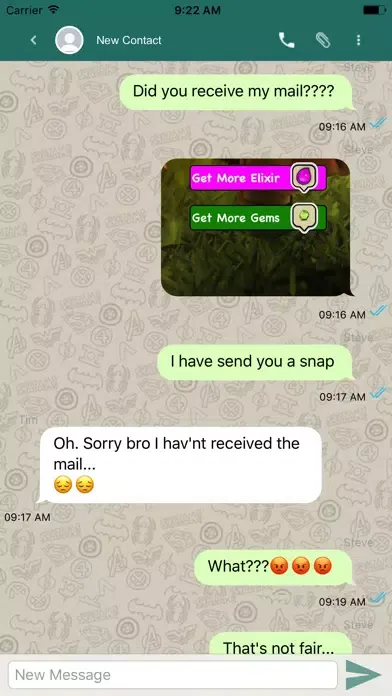 Screenshot di whatspoof fake chat
